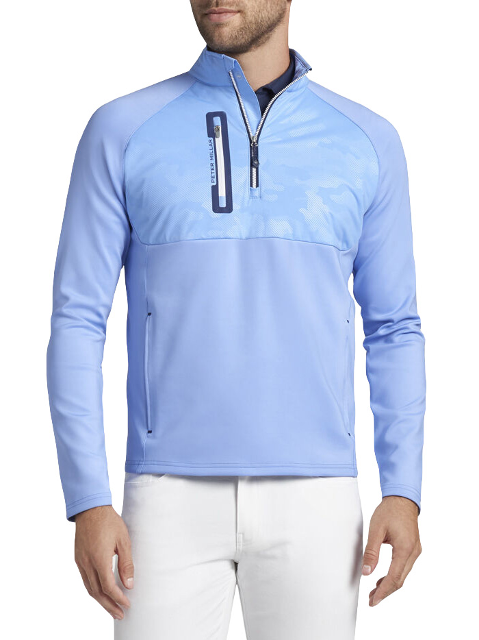 Peter Millar Hyperlight Weld Camo Hybrid HalfZip Golf Pullovers
